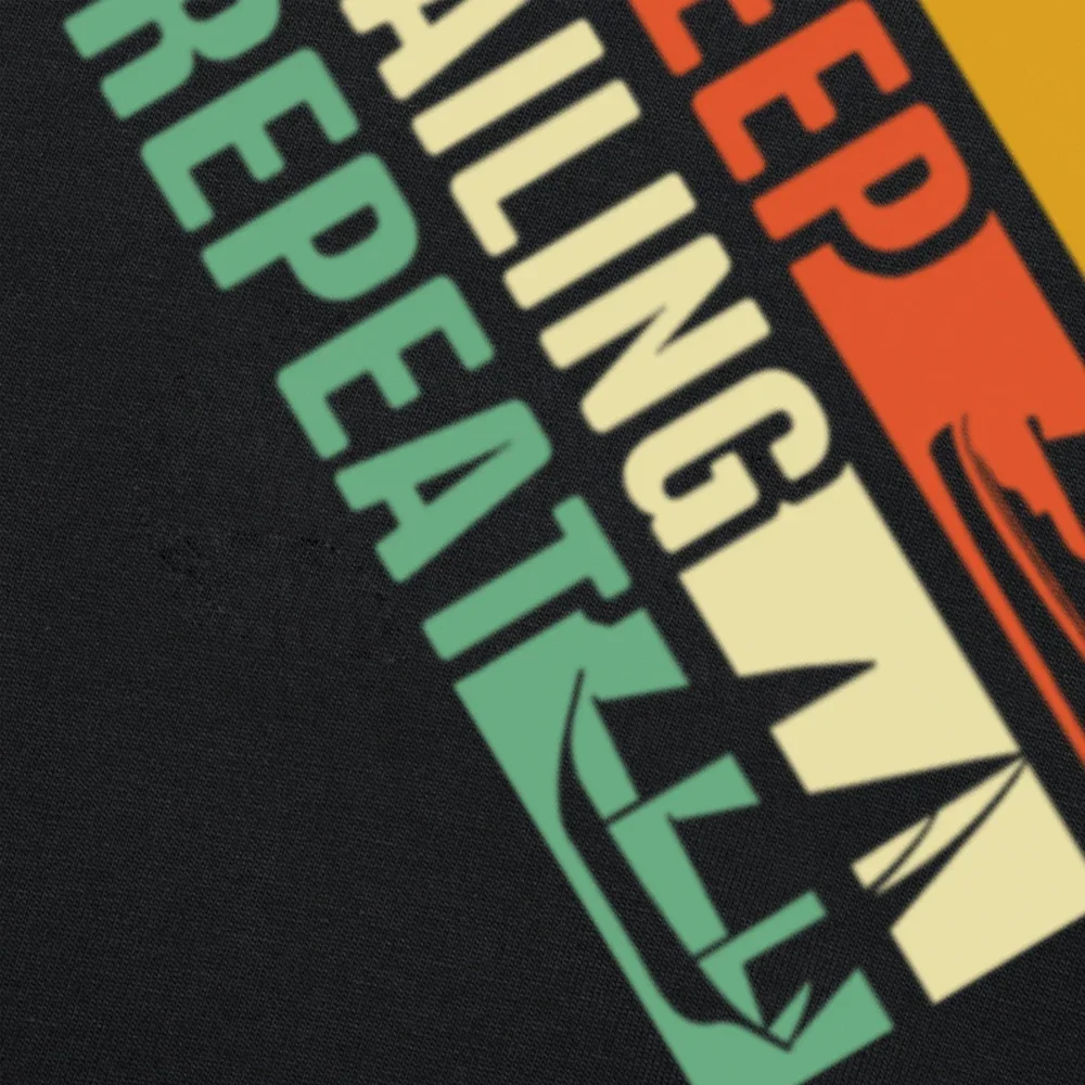 Lustige T-Shirts mit Aufschrift „Eat Sleep Sailing Repeat“ für Männer und Frauen, reine Baumwolle, Humor, Streetwear, Ozean, Seemann, Schiff, Marine, Unisex, lockere Kleidung – Detail 4