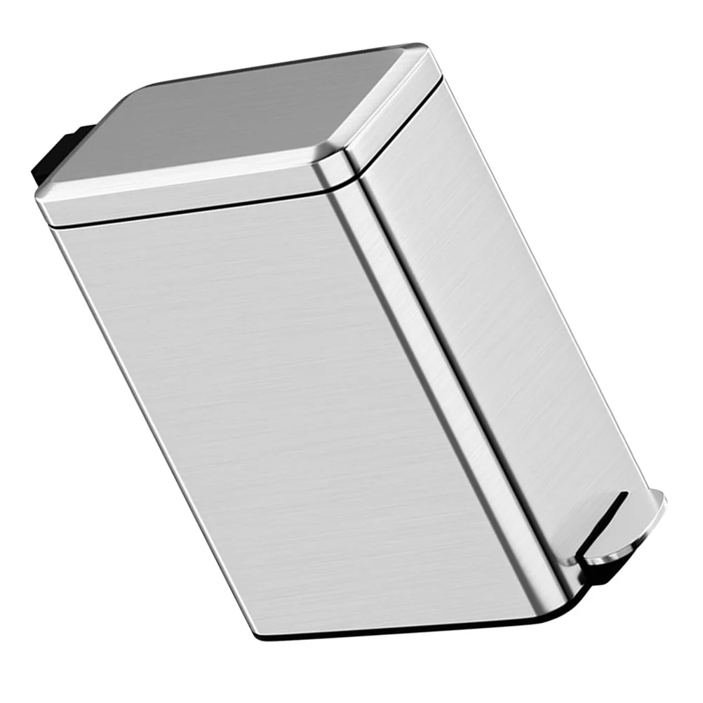 Stainless Steel Trash Can 10-litre Kitchen Bin Rubbish Container Dust Outdoor with Lid Bins Bathroom Waste Basket Mute