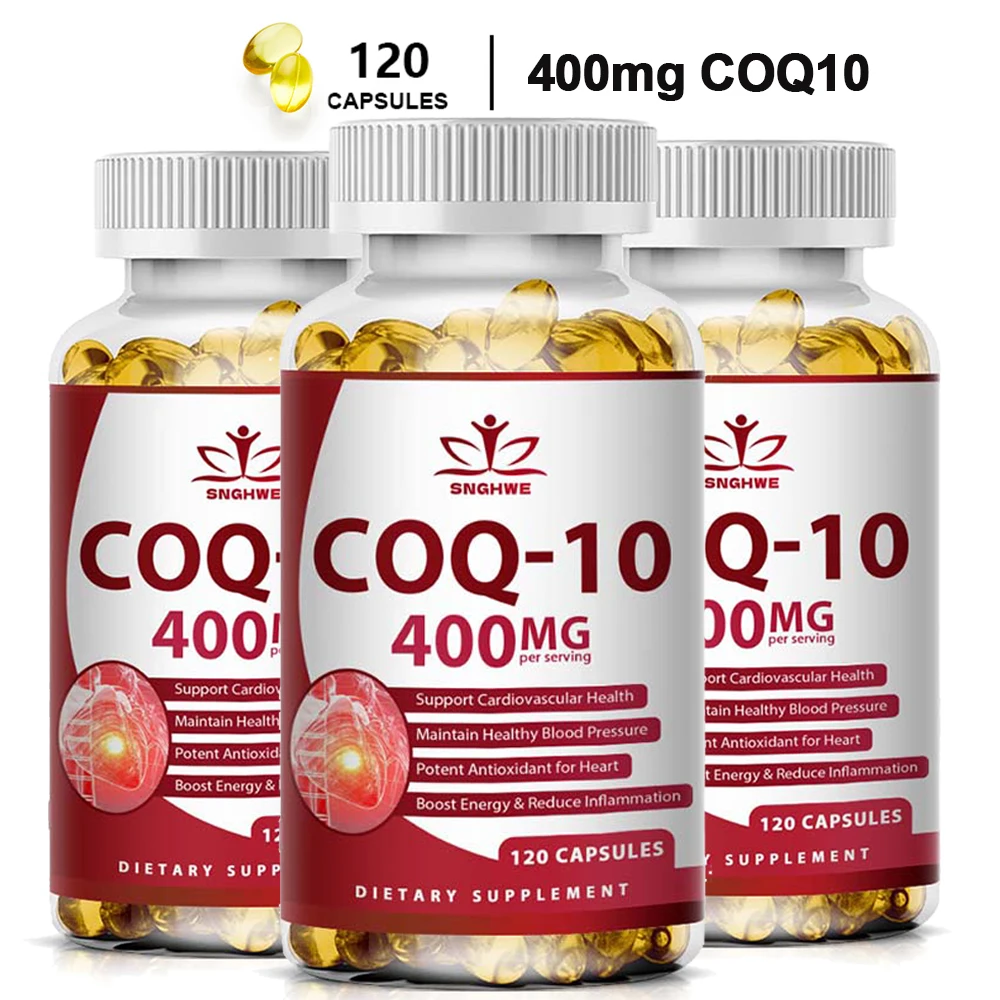 Coenzyme Q10-400 mg with PQQ&L-Carnitine, Ultra High Absorption COQ10,Support Heart Function, Protect Heart Health Supplement