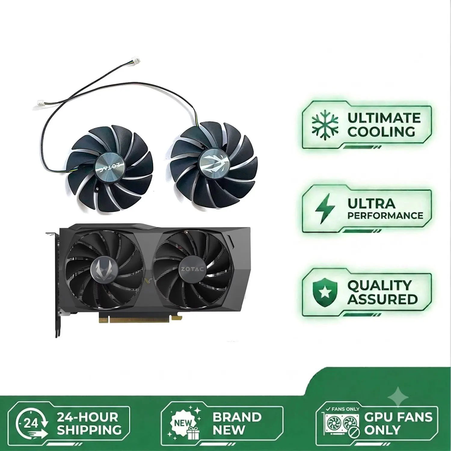 2FAN 89MM 4PIN CF9015H12S GA92S2U GPU Fan Suitable for Zotac Geforce RTX 3060 3060TI Double-Sided Graphics Card