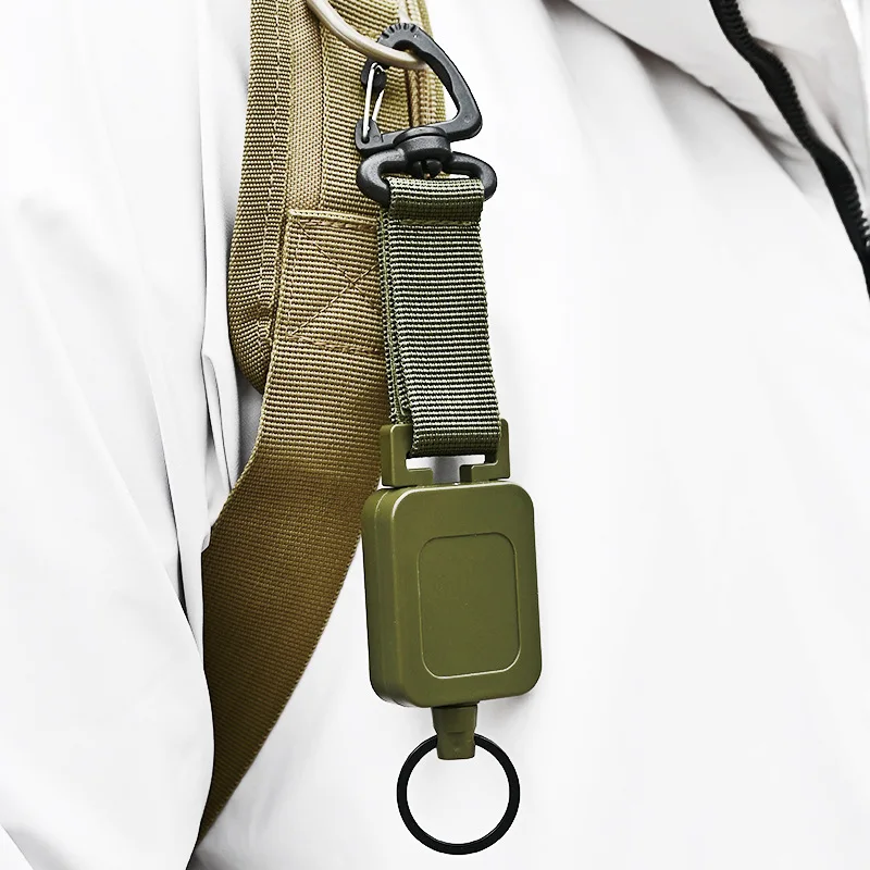 

Выдвижной держатель для ключей, высококачественный стальной шнур, бейдж, катушки, съемный крючок, уличные многофункциональные катушки для значков