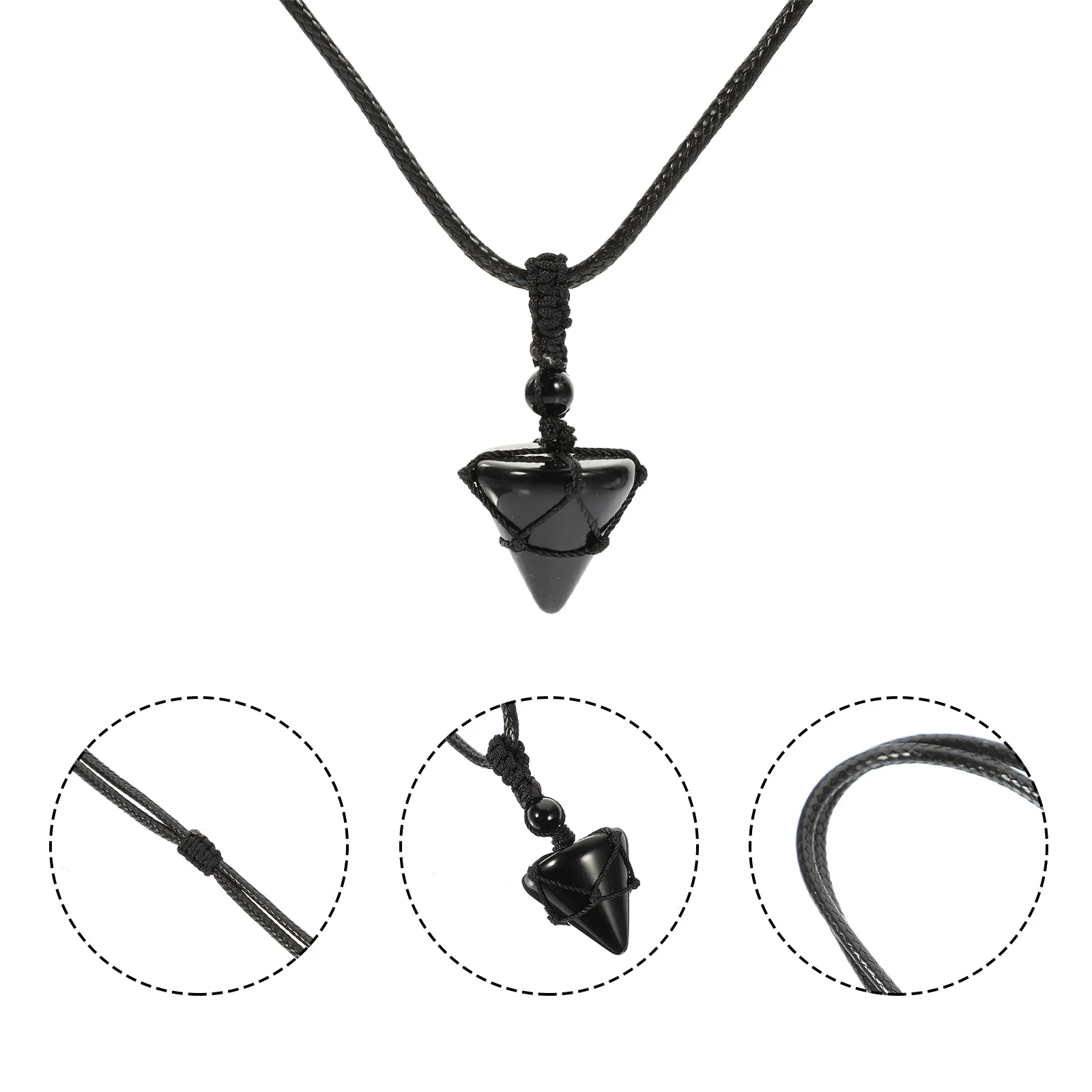 

Purple Crystal Stone Pendant Necklace DIY Braided Rope Wrap Natural Gemstone Jewelry Making Craft for Christmas Thanksgiving