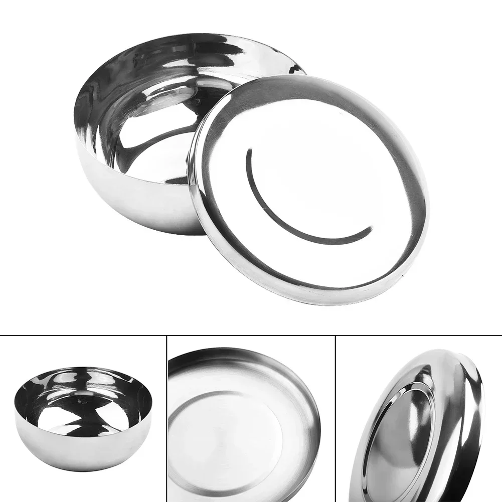 Korean Stainless-Steel Rice Bowl With Cover Metal Rice Cereal Serving Bowl Anti-Scalding Child Small-Bowl Korean Cuisine