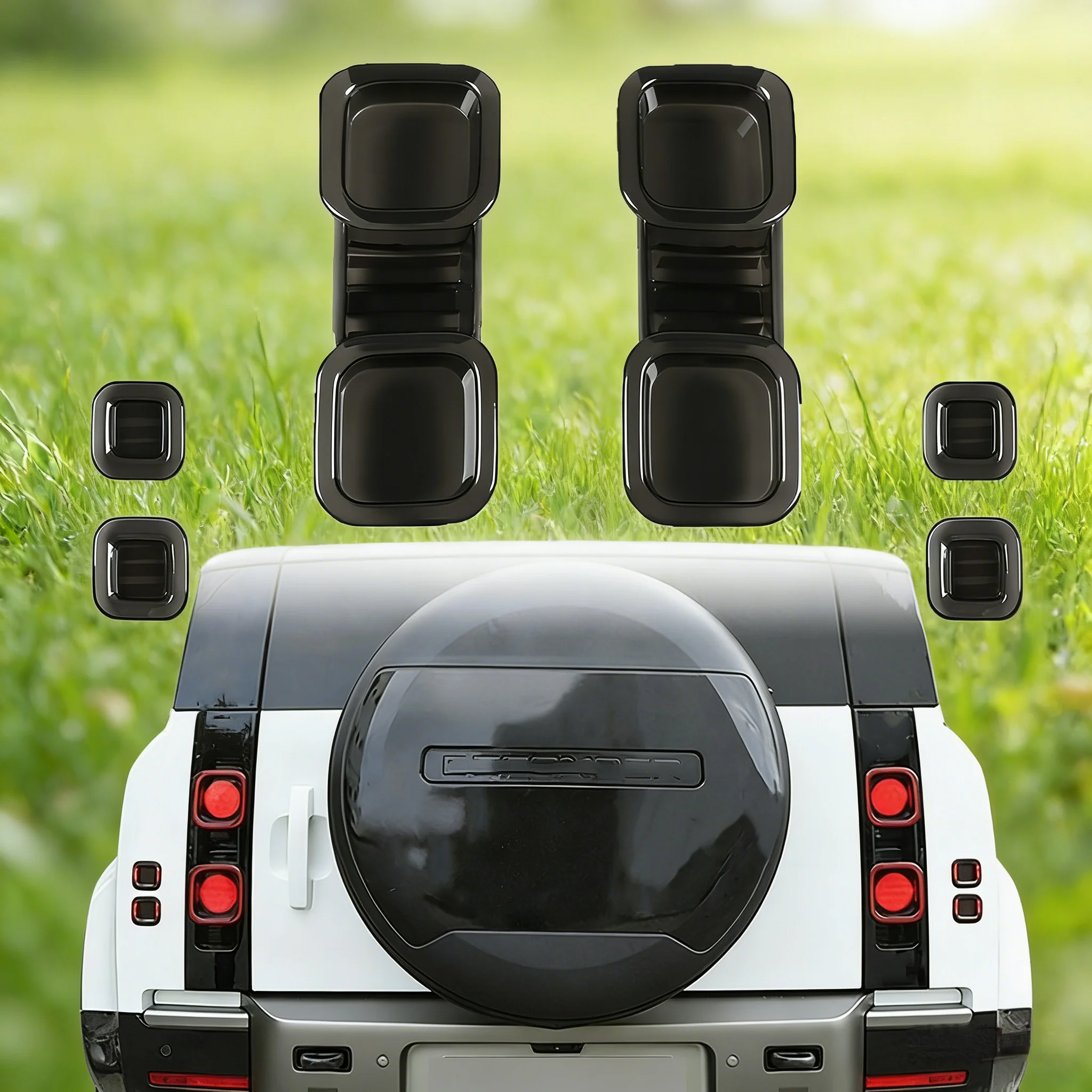 

For Land Rover Defender 90 110 130 2020-2025 Car Tail Light Cover Brake Light Wide Indicator Cover Rear Lamp Hoods Guards Trim