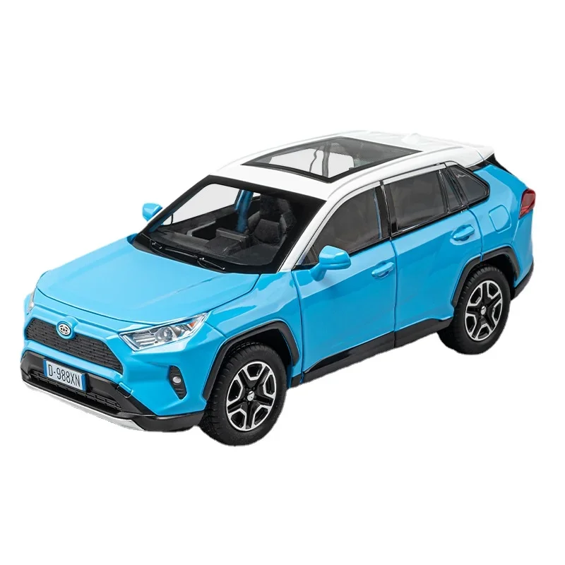 1:22 Toyota RAV4 High Simulation Diecast Metal Alloy Model Car Sound Light Pull Back Collection Kids Toy Gifts