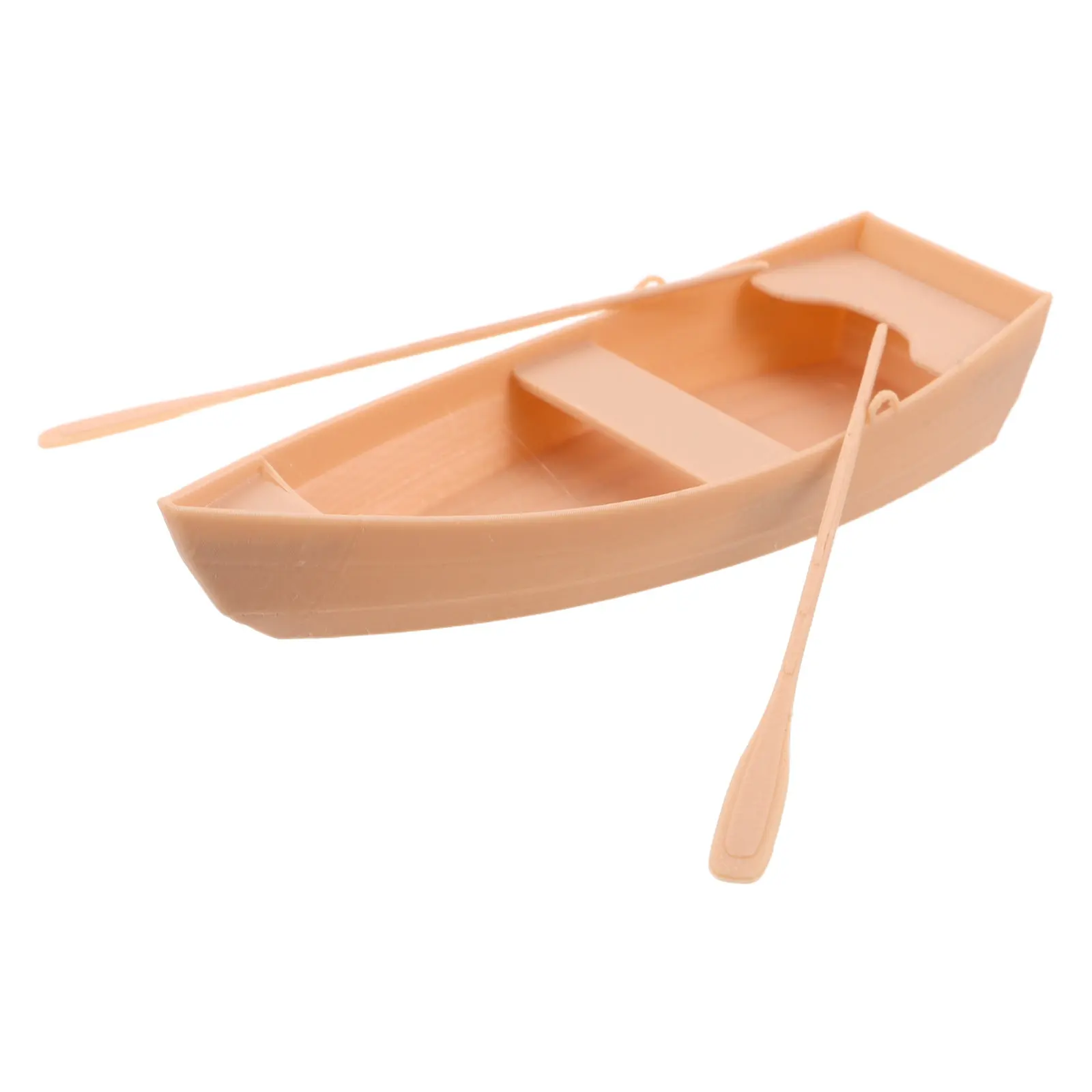 

1Set Miniature Canoe Decor Plastic Boat Craft Rustic Small Fishing Canoe for Home Office Shelf Decoration Collector Display