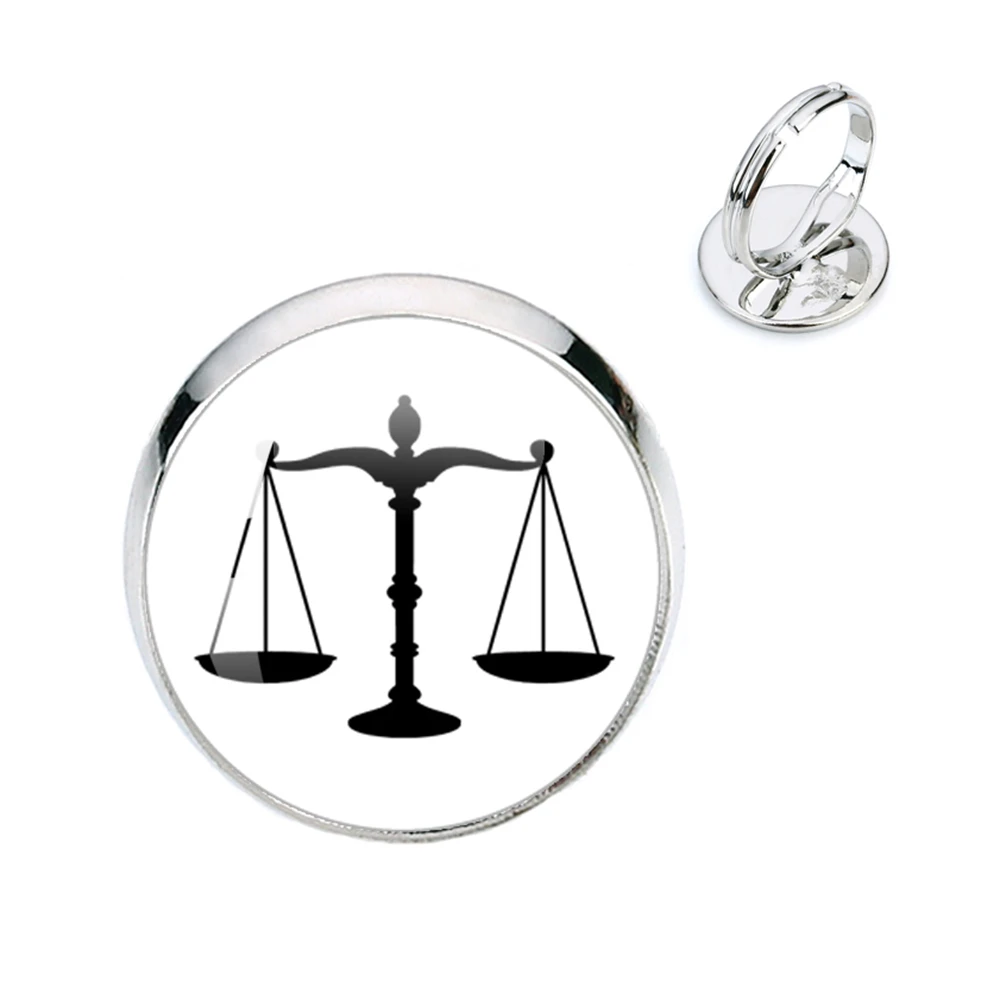 New Lawyer Ring Gift Law School Graduation Gift Round Glass Handmade Creative Gift Jewelry Jewelry for Lawyer