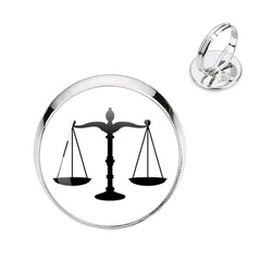 New Lawyer Ring Gift Law School Graduation Gift Round Glass Handmade Creative Gift Jewelry Jewelry for Lawyer