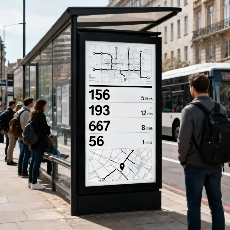13.3 Inch Triple Display E-Paper Digital Signage with Solar Power Outdoor Bus Stop E-ink Display Indoor/Outdoor Text OEM