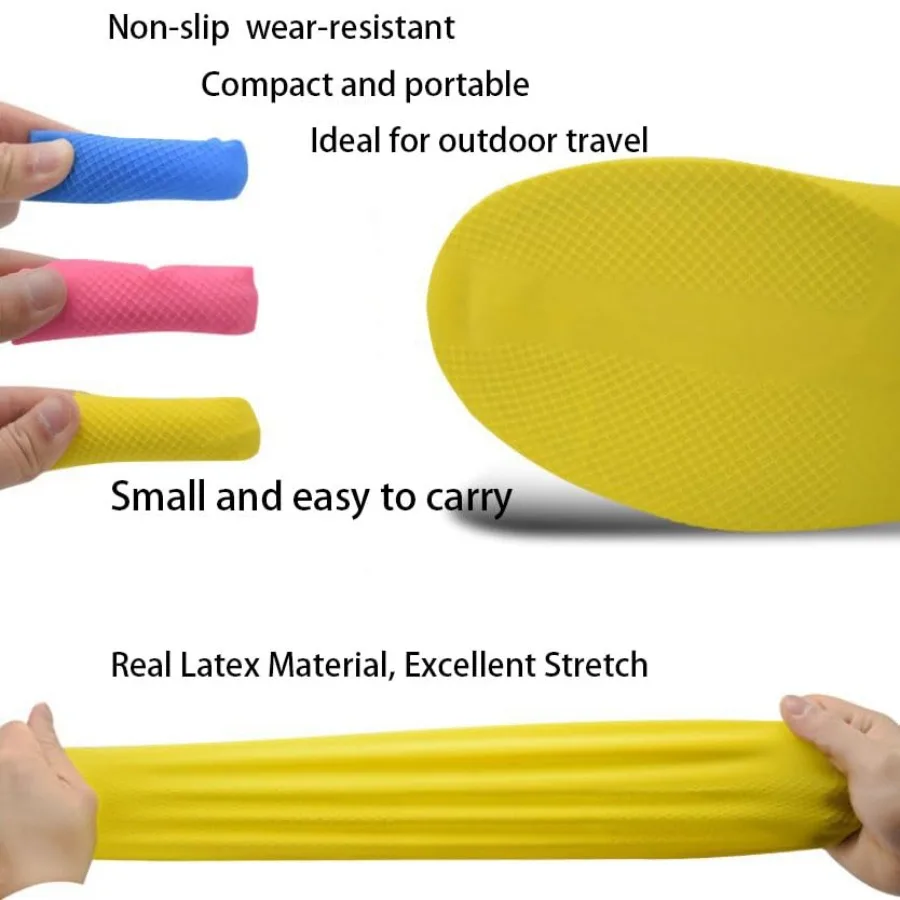 Latex Rain Shoe Covers for Women and Men, Waterproof Reusable Silicone Non Slip for Outdoor,,L (US 9-12 - view 2