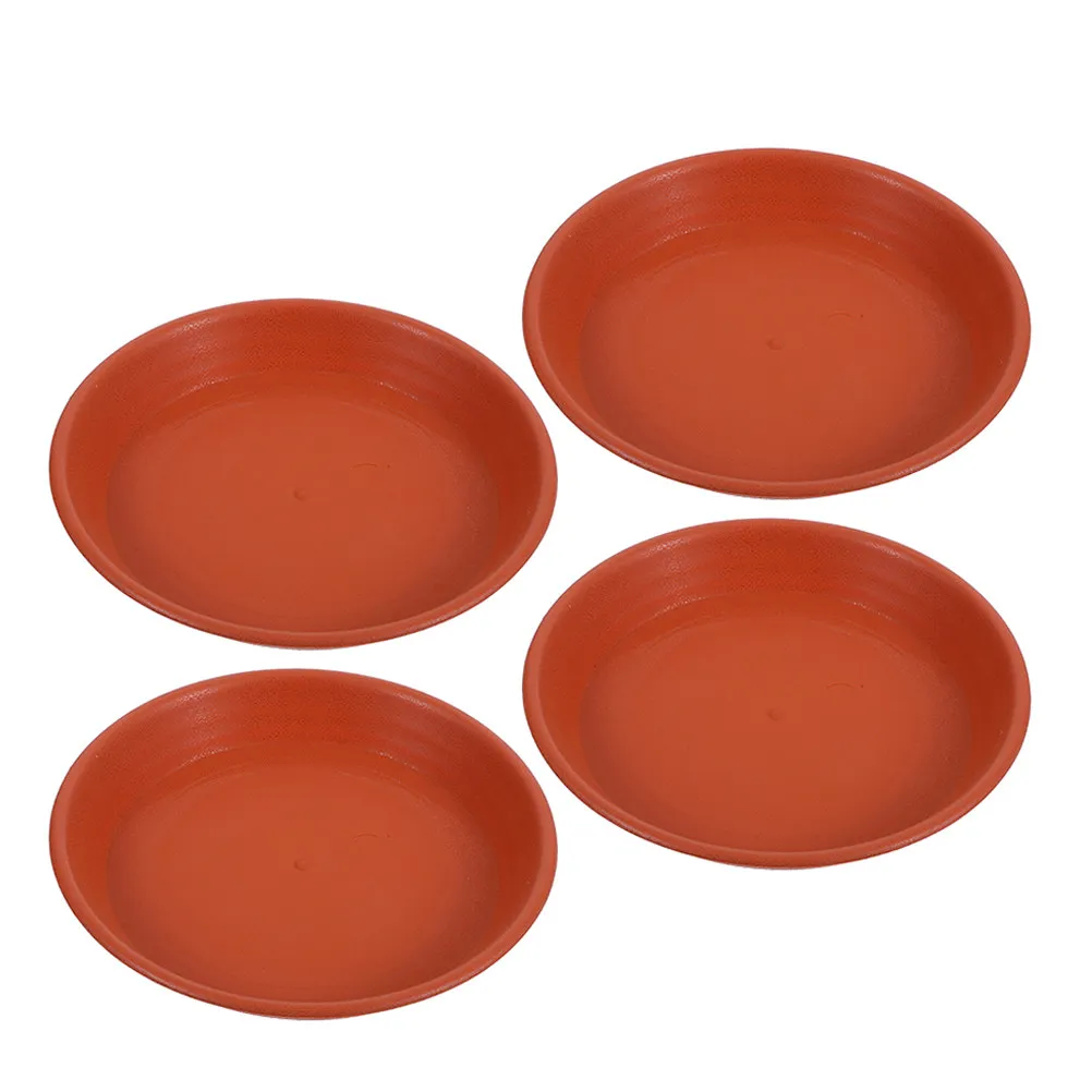4Pcs Plastic Round Flower Pot Drip Tray Thickened Planter Saucer Water Catcher Garden Pot Base Indoor Outdoor 19Cm
