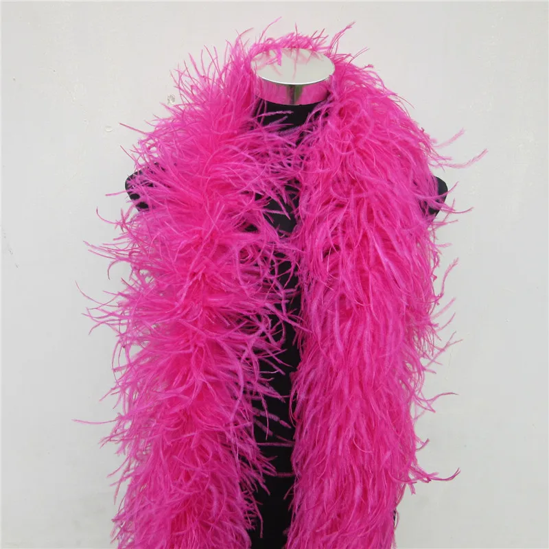 YY-tesco 2 Meters fluffy Pink ostrich feather boa skirt Costumes/Trim for Party/Shawl/Craft feather boa in wedding decorations