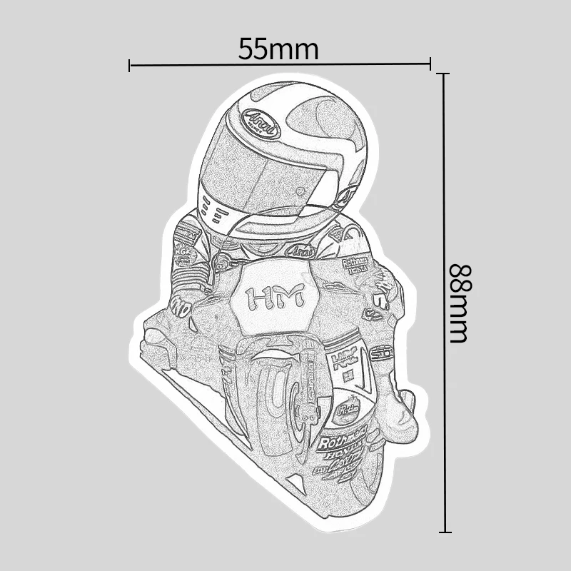 3D Motorcycle Cartoon Car Body Tip Decoration Stickers Race Car for Honda Yamaha Bmw Cafe Racer Emblem Badge Decals Modified