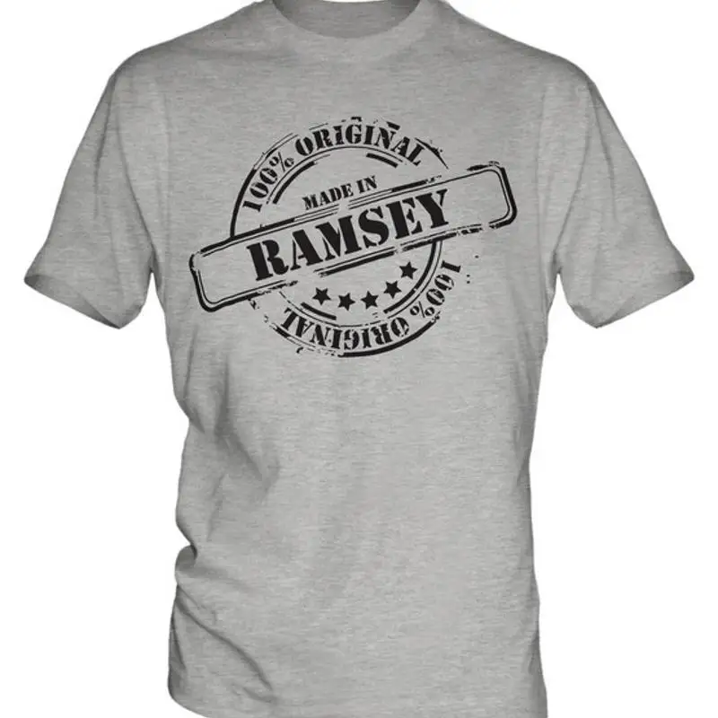 МУЖСКАЯ ФУТБОЛКА MADE IN RAMSEY ПОДАРОК НА Рождество День Рождения 18, 30, 40, 50, 60