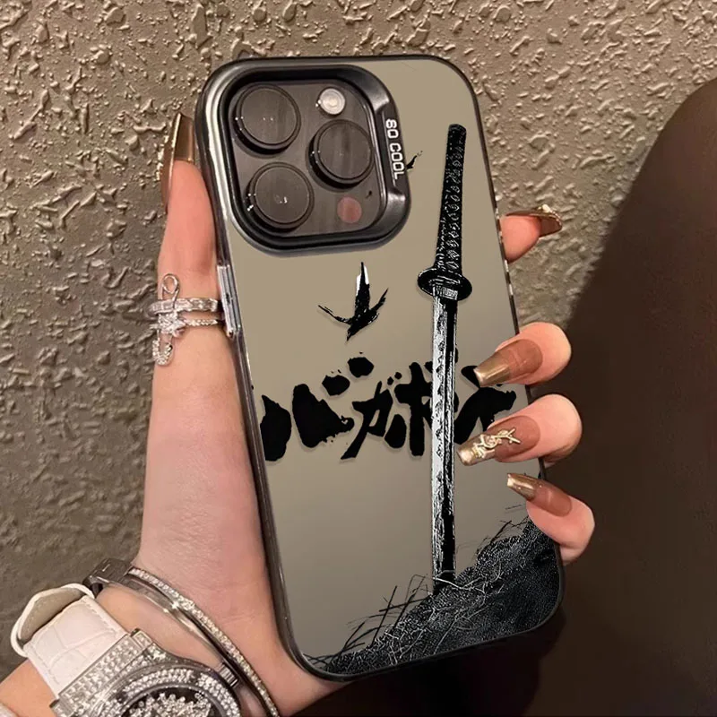 Funda para iPhone SE4 16E 16 15 14 13 12 11 Pro Max XS X XR Plus 8 7 SE 2020 cómics japoneses Vagabond Samurai cubierta mate chapada