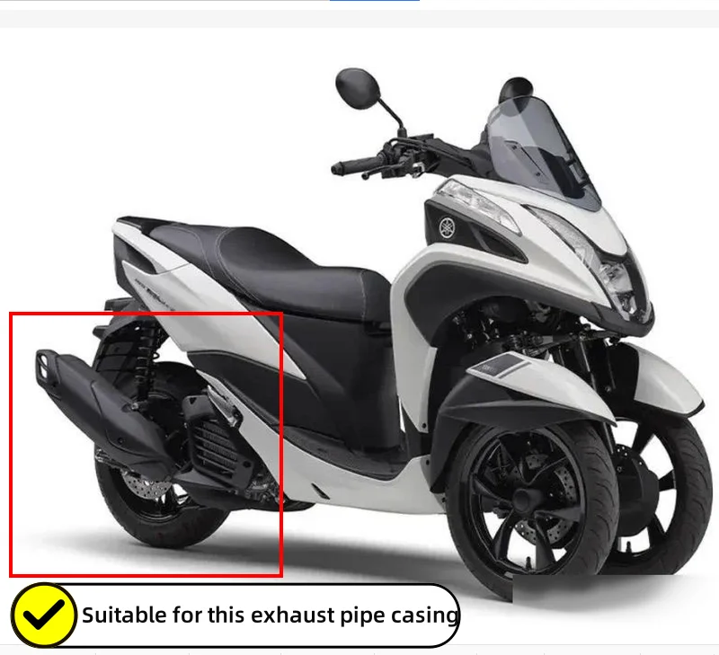 Chekis Is Suitable for 2020-2024 Yamaha Motorcycle Lubity155 Tricity125 Modification Accessories Exhaust Pipe Protective Cover Exhaust Pipe Protective Shell Aluminum Alloy Protective Outer Cover