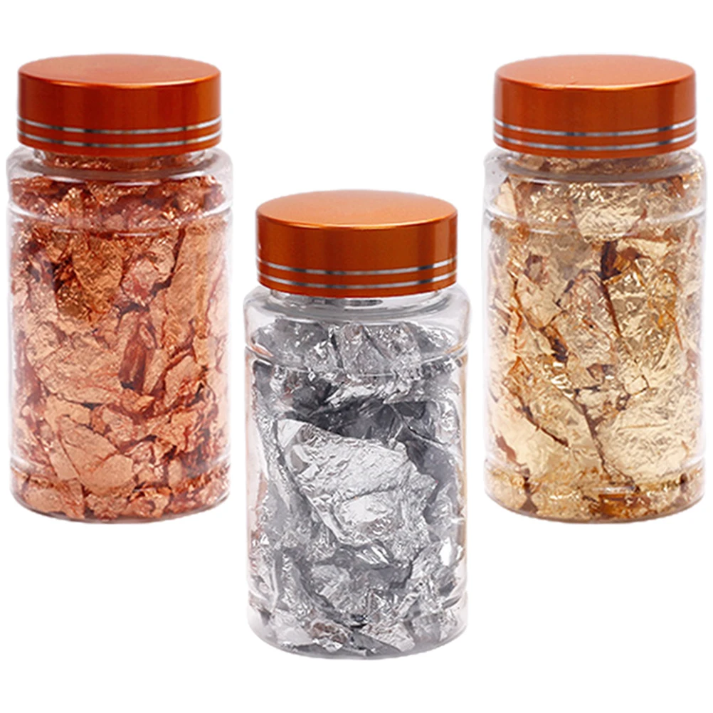 

3 Bottles Nail Foil Flakes Shiny Effect Elegant Decoration DIY Nails Manicure Nail Decor Supplies Foil for Nails