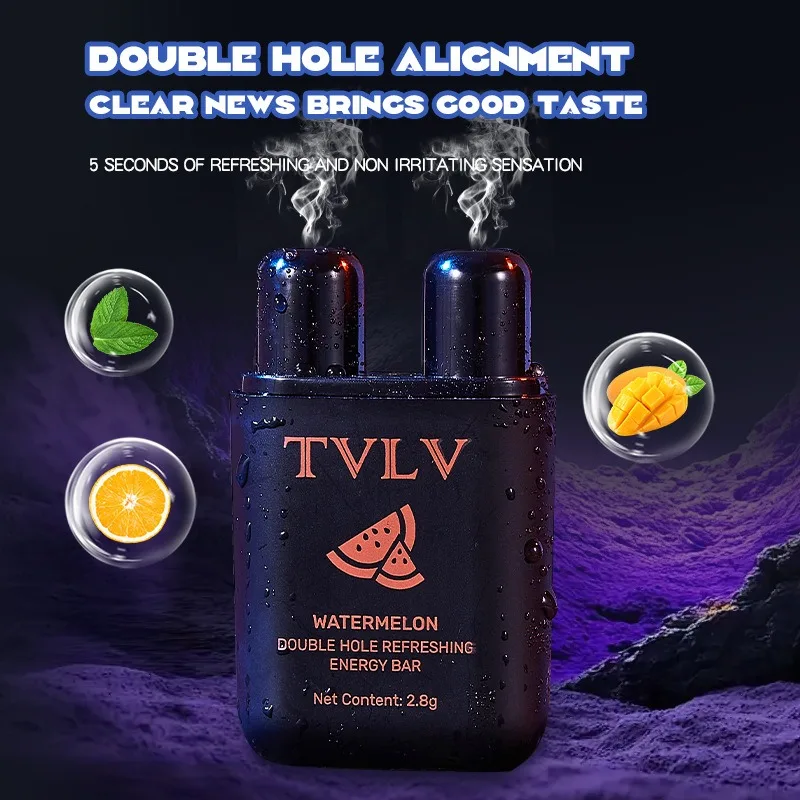 ثقب مزدوج منعش الطاقة عصا النعناع نكهة الفاكهة فئة مكافحة النعاس القيادة وضوح عصا الزيت العطري أداة العناية بالأنف