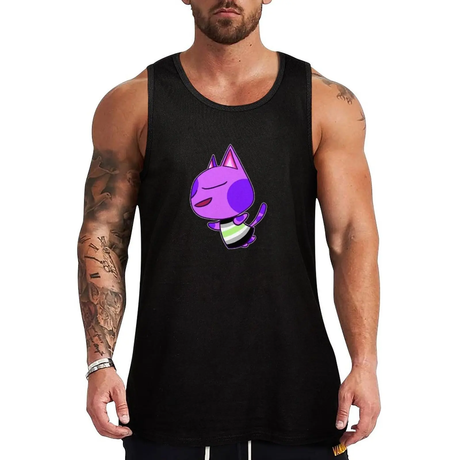 Agender Bob Float Tank Top Casual Graphic Tank Top Print Design Sleeveless Top