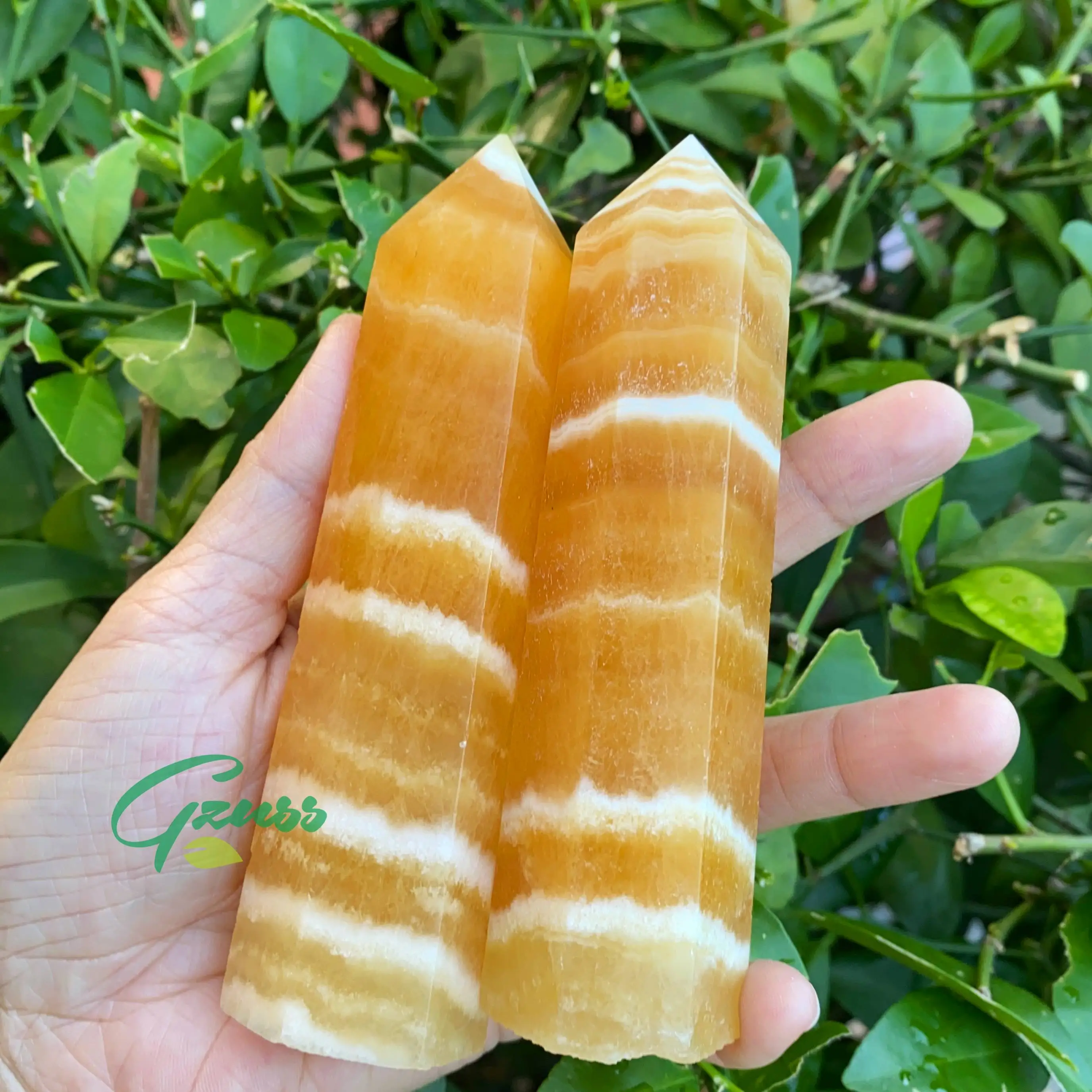 

10-12cm Natural Orange Calcite Crystal Obelisk Towers Genuine High Quality Stones From Madagascar