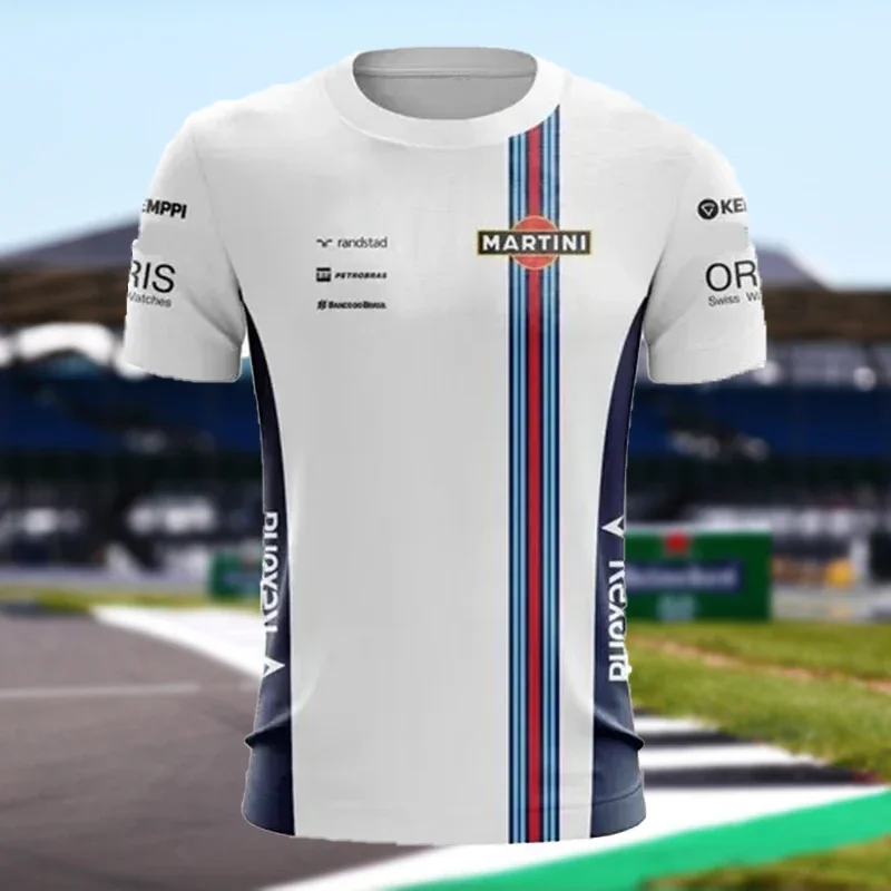 تي شيرت رجالي بأكمام قصيرة لفريق 2025 F1 قميص رياضي شديد الجودة ومريح كاجوال كبير الحجم برقبة دائرية