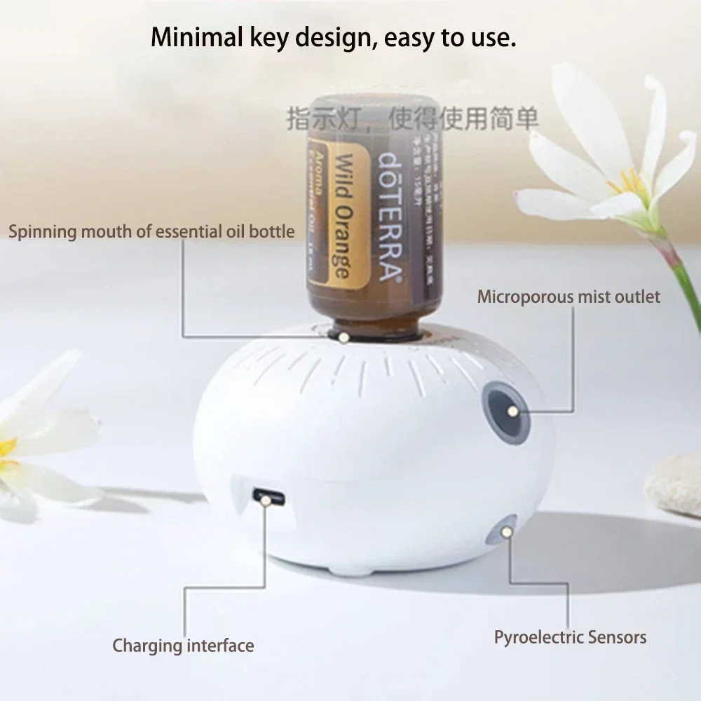 Aroma Diffuser Air Humidifier Waterless USB Ultrasonic100Ml Essential Oil Diffuser Aromatherapy Anhydrous Nano Bubble Diffuser