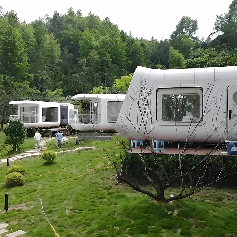 Tiny Home Geprefabriceerde mobiele huizen Klaar om in 2 slaapkamers te leven Ruimtehuis Waterdichte stalen structuur Brandwerend Antiroest Echt