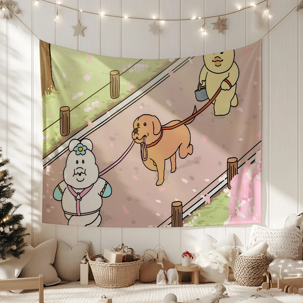 Cartoon N-Npochamu-S Cute flag For Garden Party Living Room Home Wall Decor Banner Bedroom Outdoor Tapestry