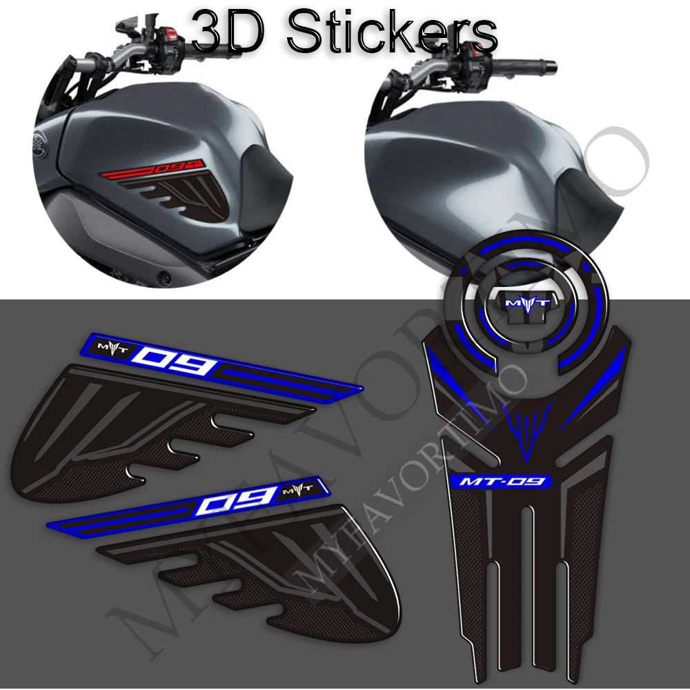 

For Yamaha MT09 MT FZ 09 SP MT-09 Motorcycle Tank Pad Protector Stickers Decals Wind Deflector Gas Fuel Oil Kit Knee 2021 2022