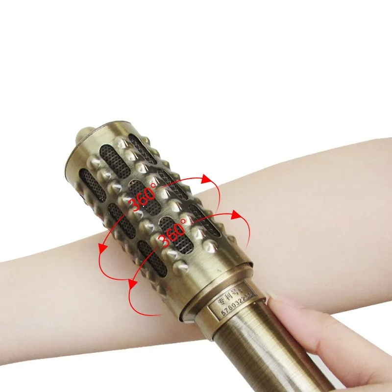 เครื่องมือประคบสมุนไพรทองแดงแบบมือถือ แท่งโมกซา ที่เผาสมุนไพรแบบหมุนได้ เครื่องนวดอุ่น จุดฝังเข็ม ระบบน้ำหมุนเวียน นวดอุ่นบำบัดเพื่อสุขภาพ