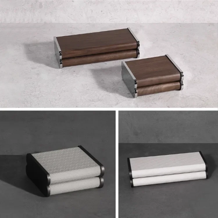 Modern light luxury wood jewelry decorative box tissue box ornament soft decoration model room bedroom dressing table l