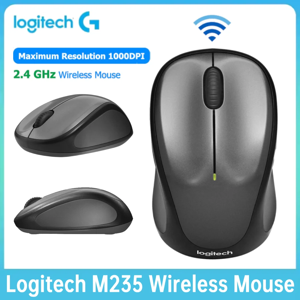 لوجيتك M235 2.4G 3 أزرار ماوس لاسلكي USB استقبال المهنية البصرية توحيد ماوس لاسلكي 1000 ديسيبل متوحد الخواص التمرير الفئران