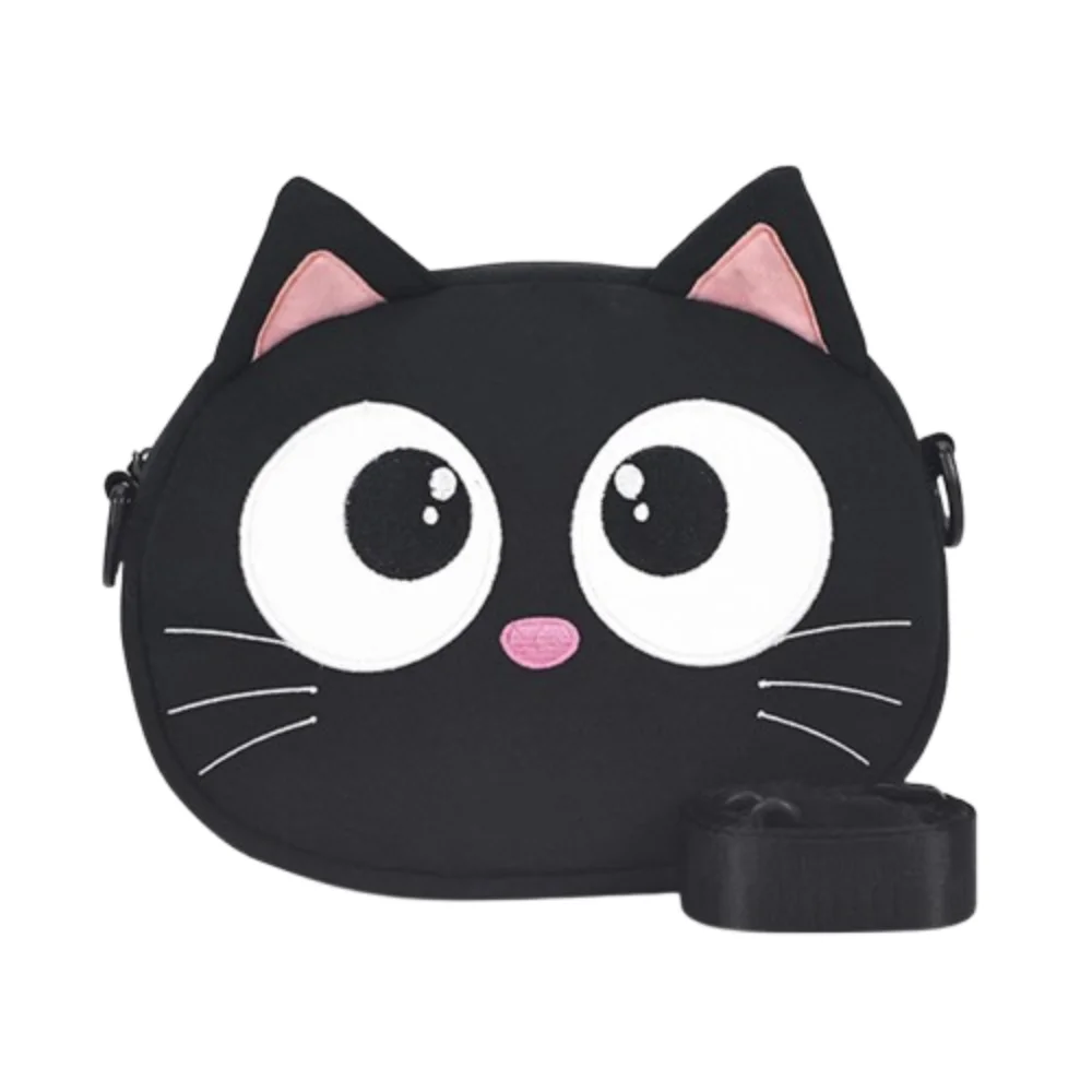 

Creative Children Shoulder Bag Black Cat Adjustable Strap Mini Cartoon Cat Bag Large Capacity Reusable Kawaii Coin Purses Gym