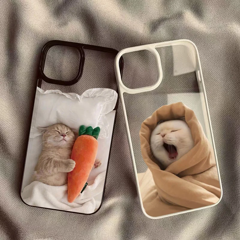 Phone Case For Samsung Galaxy S24 S23 S22 Ultra S24 FE A06 A16 A54 A35 A15 A55 A52 A34 5G S25 Funny Cute Cat Silicone Cover