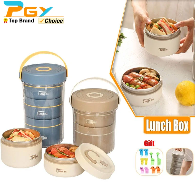 

Stackable Thermal Lunchbox Container for Adults Stainless Steel Insulated Bento Box Leakproof Thermal Food Storage Container