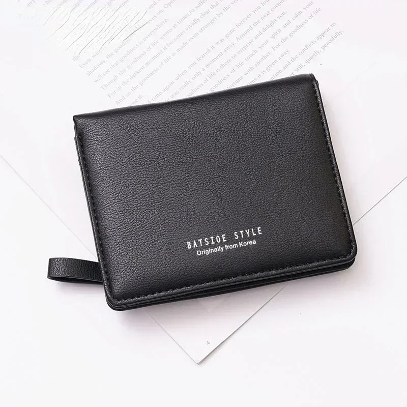 Thin Style Women Wallets Zipper Coin Bag in Back Blue Soft Leather Ladies Card Holder Slim Purse Female Wallet Mini Short 2024