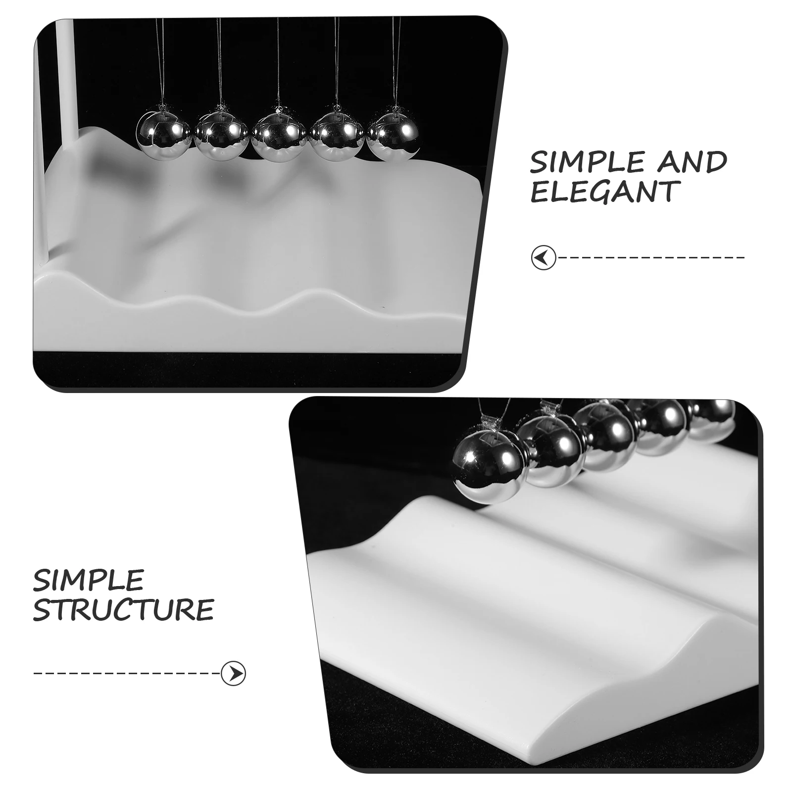 Bola ornamento desktop decoração científica para casa escritório dormitório física pêndulo contas alívio do estresse balanço de metal