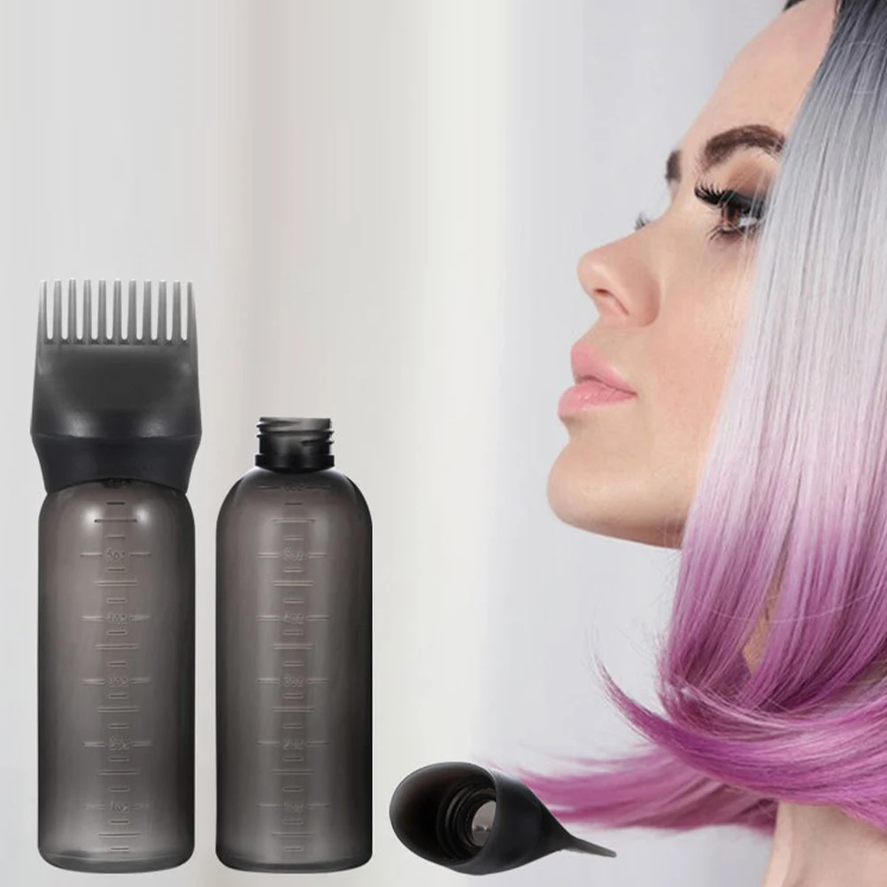 

5pcs Shampoo Hair Color Measuring Bottle Applicator Brush Dye Dispenser Care Comb Tool Hair Color Measuring Plastic Bottles