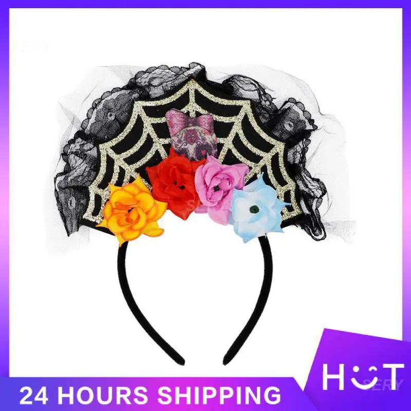 Spider Web Hairpin Intricate Lace Detail Detailed Halloween Skull Band Halloween Hairpin Halloween Headband Popular Hairpin