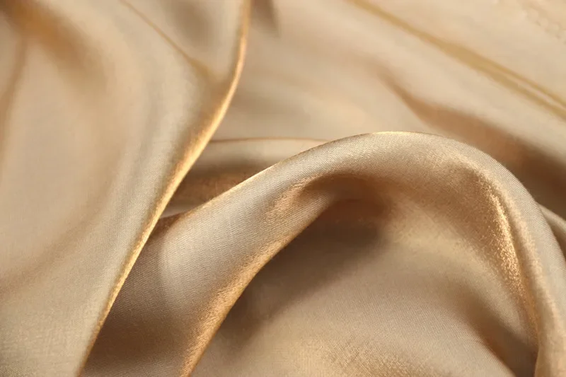 Gradient Gold Silk Super Soft Fabric High Drape Glittering Satin Silk Silky Dress Wedding Dress Shiny Diy Sewing Fabric