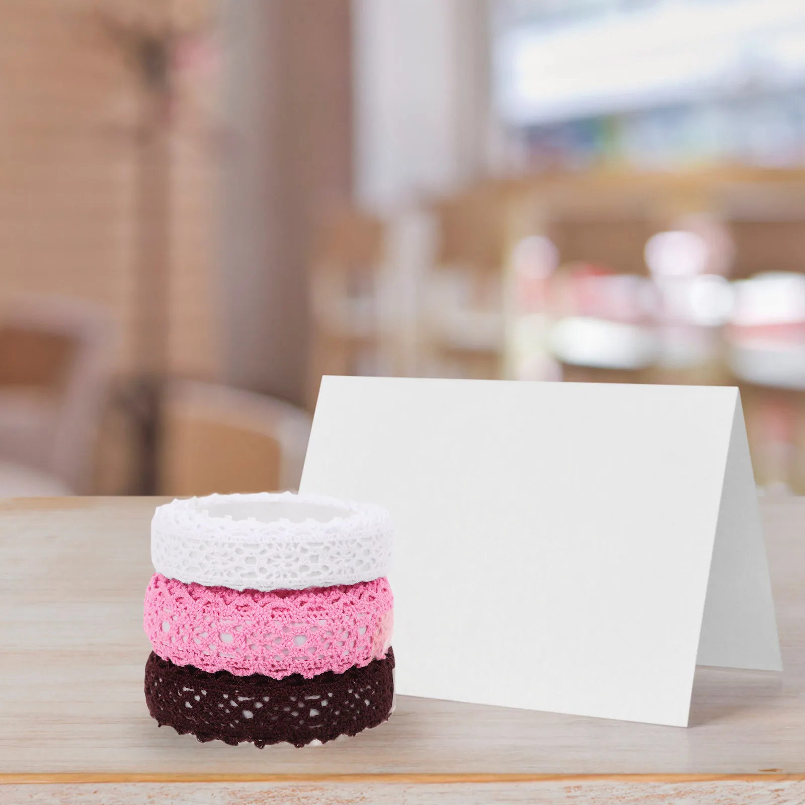 

3 Rolls Lace Tape Ribbon Soft Fabric Adhesive Decorative Lace Ribbon for Scrapbook Card Making DIY Adhesive Tapes