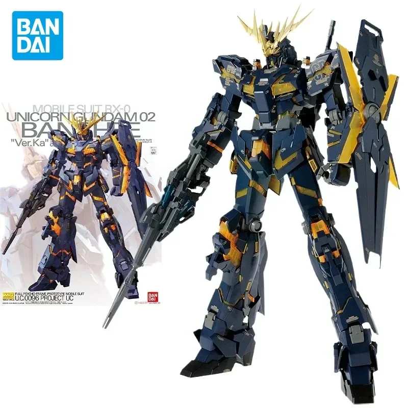 W magazynie Bandai oryginalny Gundam MG 1/100 UNICORN Gundam 02 BANSHEE Ver.Ka montaż Anime Model postaci kolekcja zabawek prezent