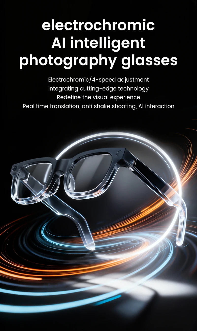 

Smart Glasses Take Photo Video Record Real-time Translation Bluetooth Call Glasses Voice Assistant Music Playback Sunglasses
