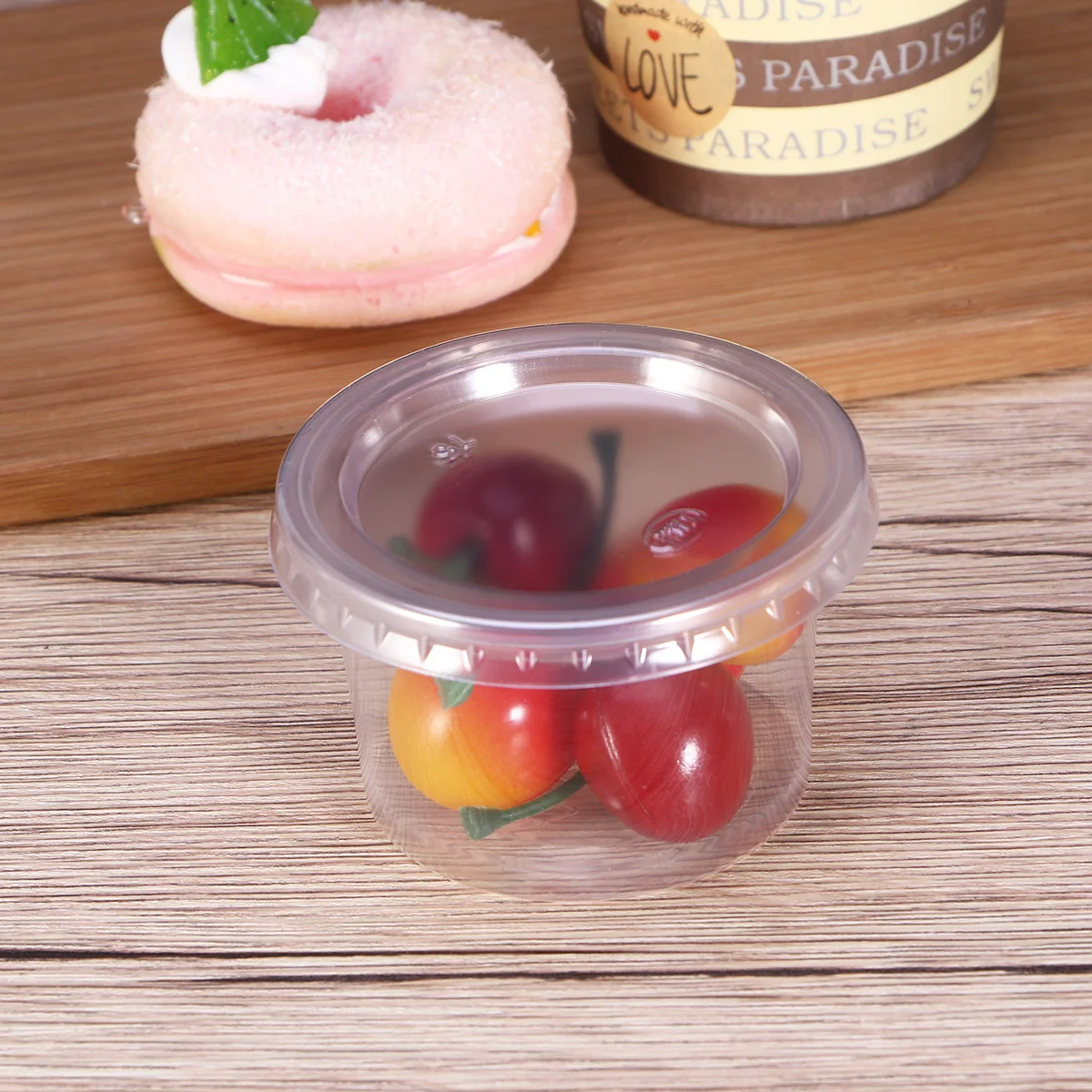

100pcs 5Oz Disposable Plastic Cups Clear Portion Containers For Jelly Yogurt Mousse Sauce Salad Dessert With Lids