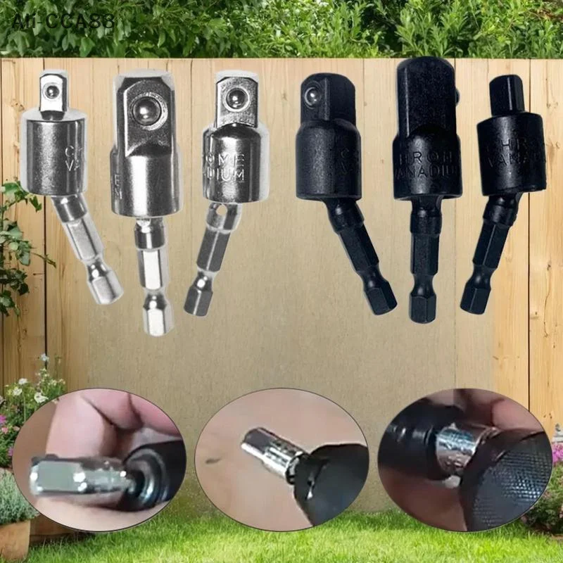 Testa di conversione per trapano a mano da 360 gradi 1/4 "3/8" 1/2 "codolo esagonale a presa quadrilatera connettore universale per asta di giunzione