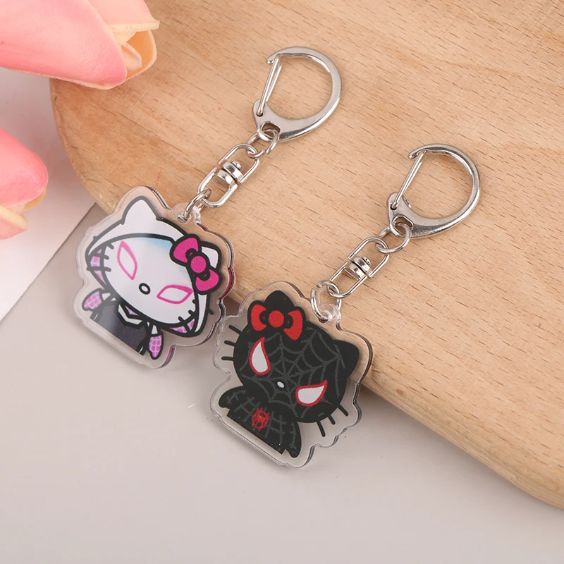 Spiderman Cercando Chaveiro, Pingente De Saco De Escola, KT Kawaii, Hellokitty, 2Pcs