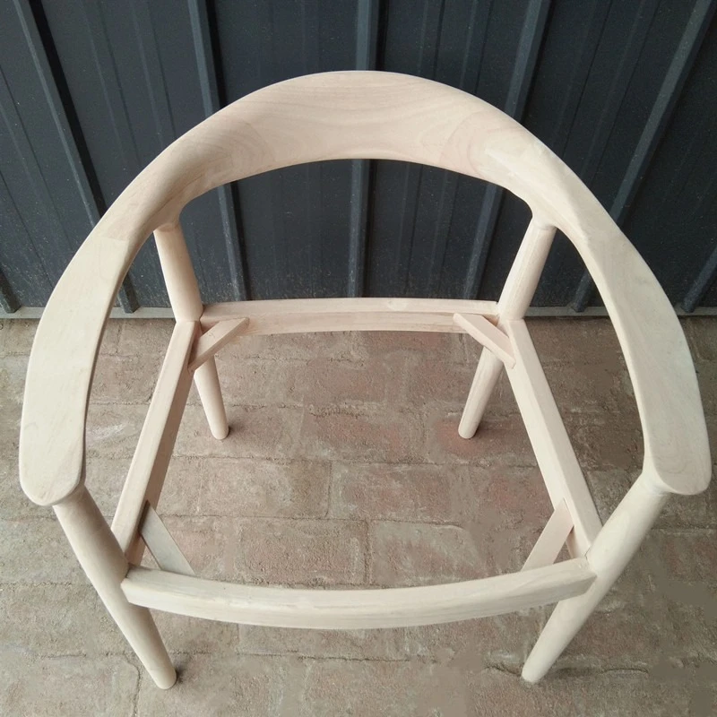 Bulk Nordic hotel dining chair Kennedy presidential chair armchair Shandong solid wood furniture white stubble