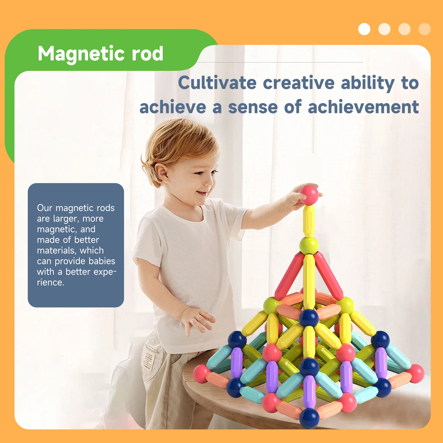 Blocos de Construção Magnéticos para Crianças, Magnetic Wands Starter Set, Classroom Essentials, Estrutura do edifício magnético, Cogni Toys