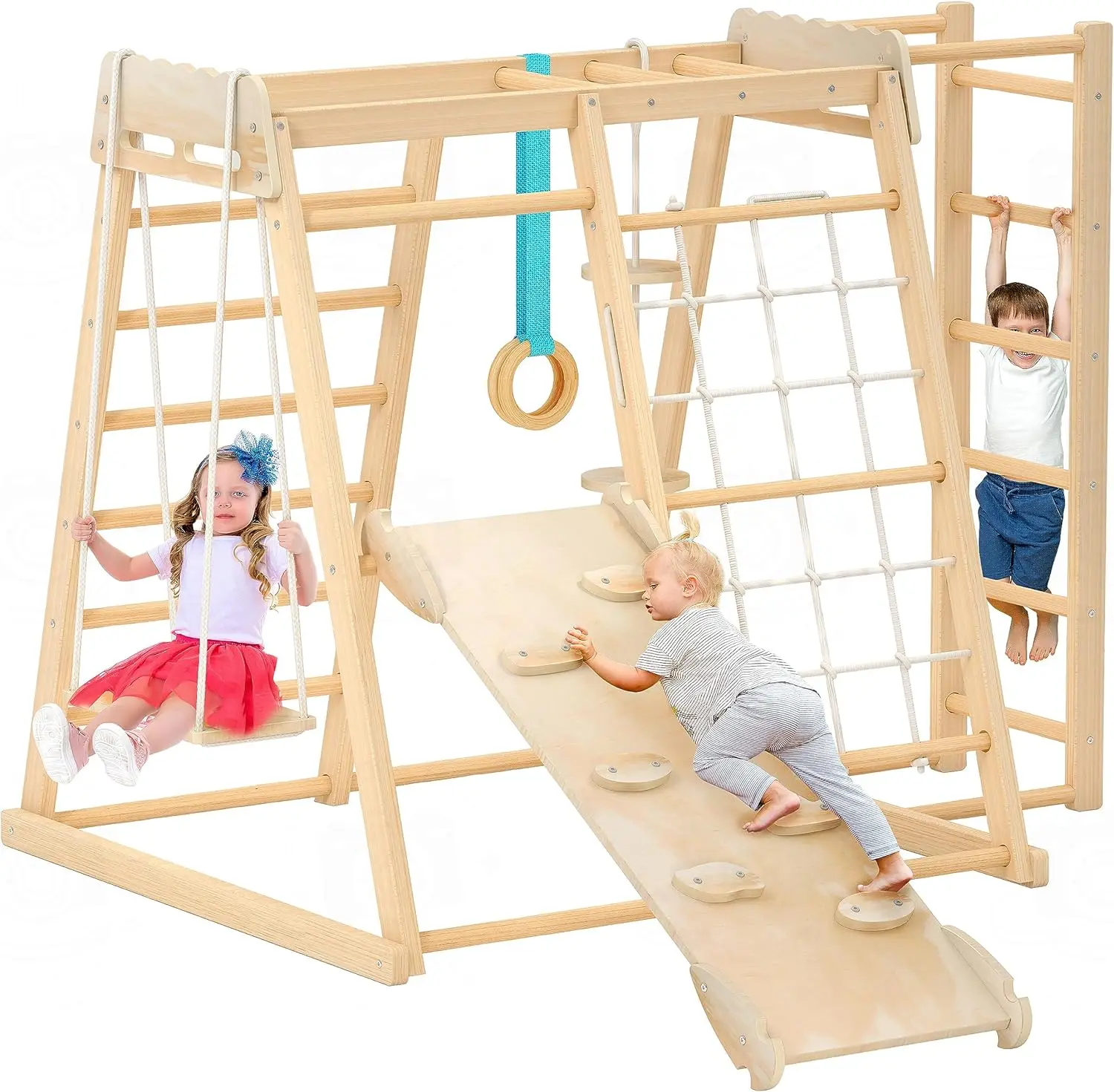 Toddler Climbing Toys, Indoor Playground Climbing Toys for Toddlers, Montessori Style Playground Sets for Backyards with Slide,