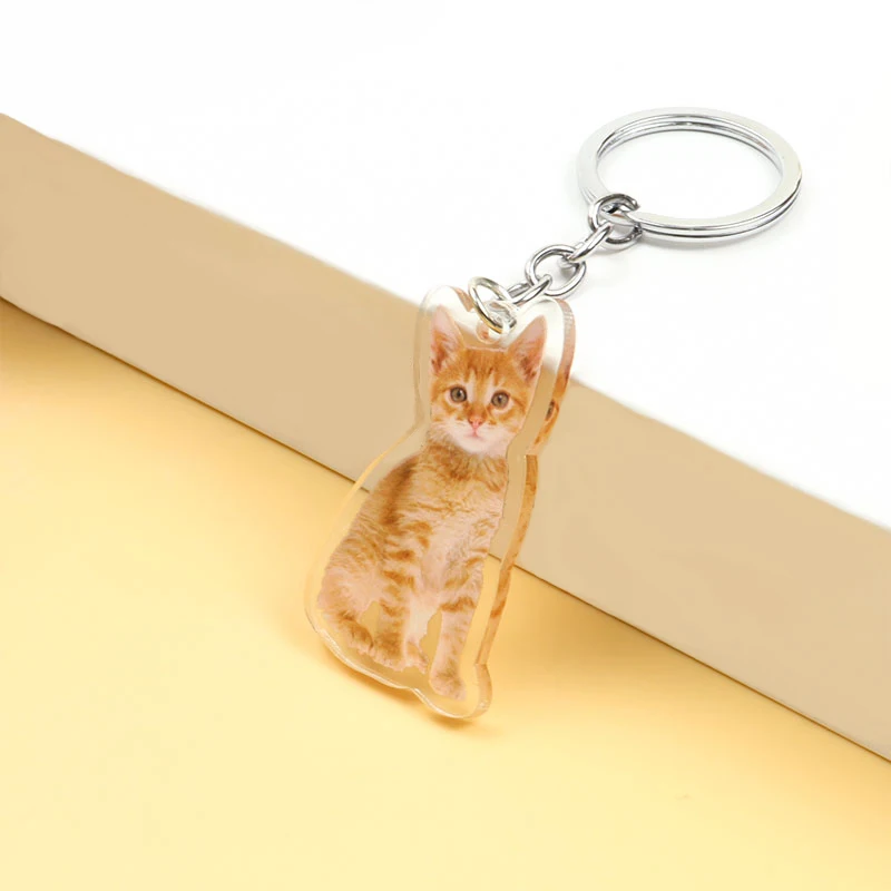 Lovely Cat Series Acrylic Keychain Bag Decoration Pendant For Men Women Pet Themed Key Ring Souvenirs Gifts For Cat Lovers